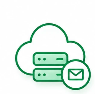 Website hosting and business email icon