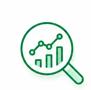 SEO analytics and search icon